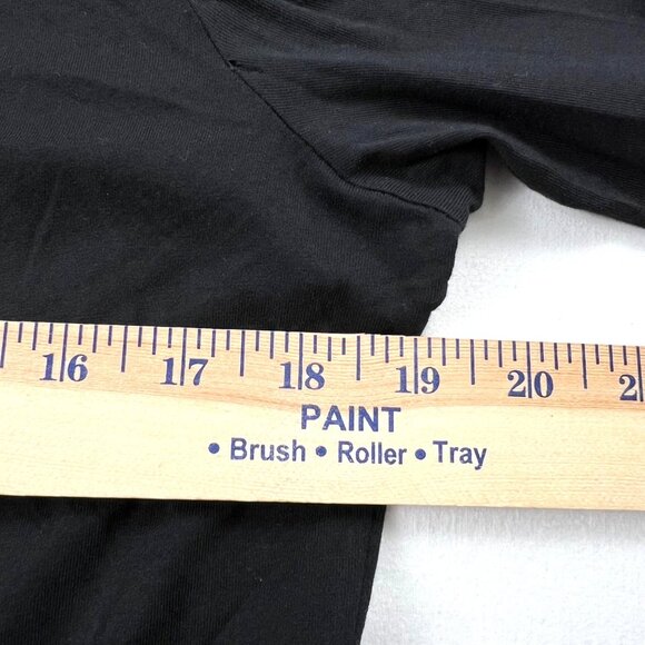 Lauren Ralph Lauren Black Tunic Blouse Notch Collar 3/4 Sleeves M Green Label - Picture 8 of 10